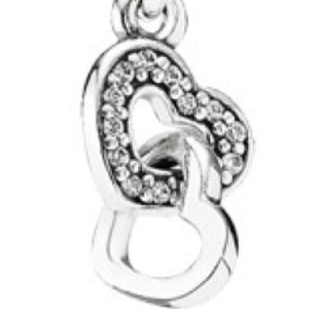 Authentic Pandora Interlocking Hearts Dangle Charm